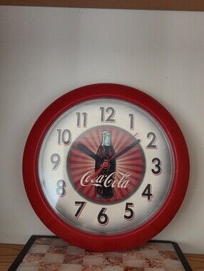 Vintage Coca-Cola Wall Clock Red Coke Advertising Clock Retro Kitchen Diner Deco